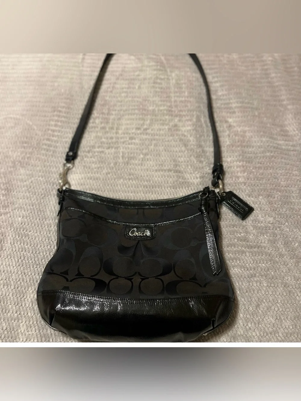 Coach Black Park Signature Canvas shoulder/  crossbody bag